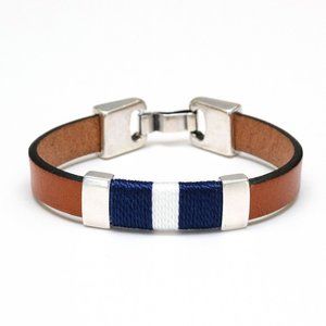 Womens Allison Cole Bristol Bracelet - Mahogany/Navy/White/Silver Sz Small/NWOT